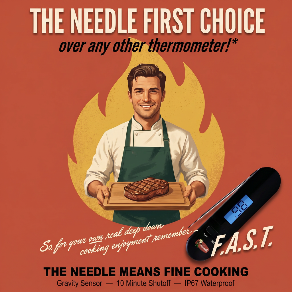 Goomba "The Needle" Premium Digital Meat Thermometer with Probe Motion Sensor | 1 Year Warranty | Easy to Use Food Thermometer