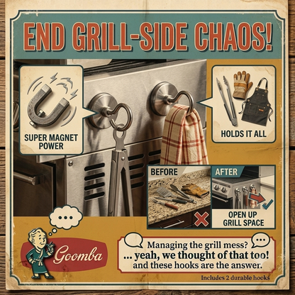 Goomba magnetic hooks for grill tools