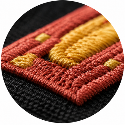 Embroidery stitch macro detail