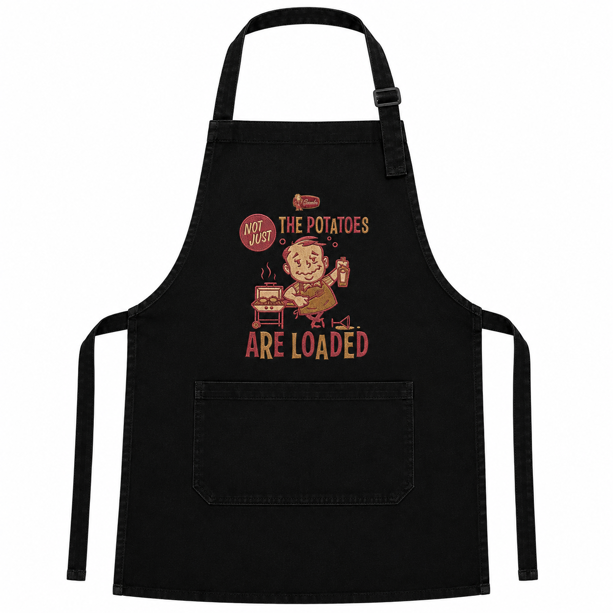Professional Grade Adjustable Grilling Apron with High-Density Embroidery & Reinforced Pocket