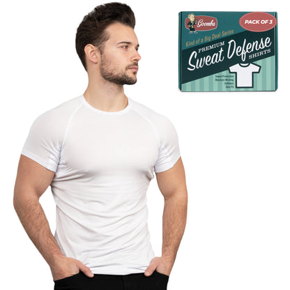 3-Pack Men's Premium Sweatproof T-Shirt - Crew Neck - True Slim Fit - Kind of a Big Deal Series