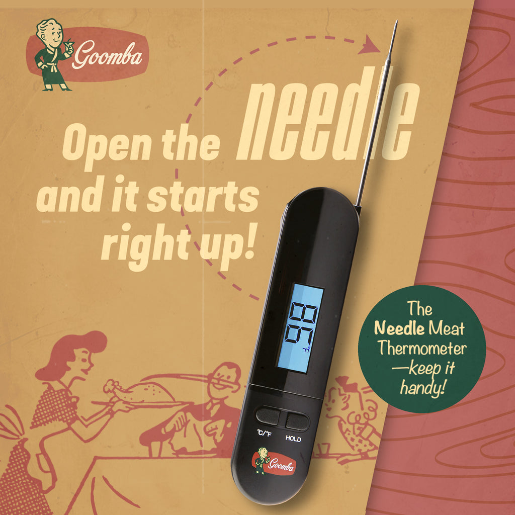 Goomba "The Needle" Premium Digital Meat Thermometer with Probe Motion Sensor | 1 Year Warranty | Easy to Use Food Thermometer