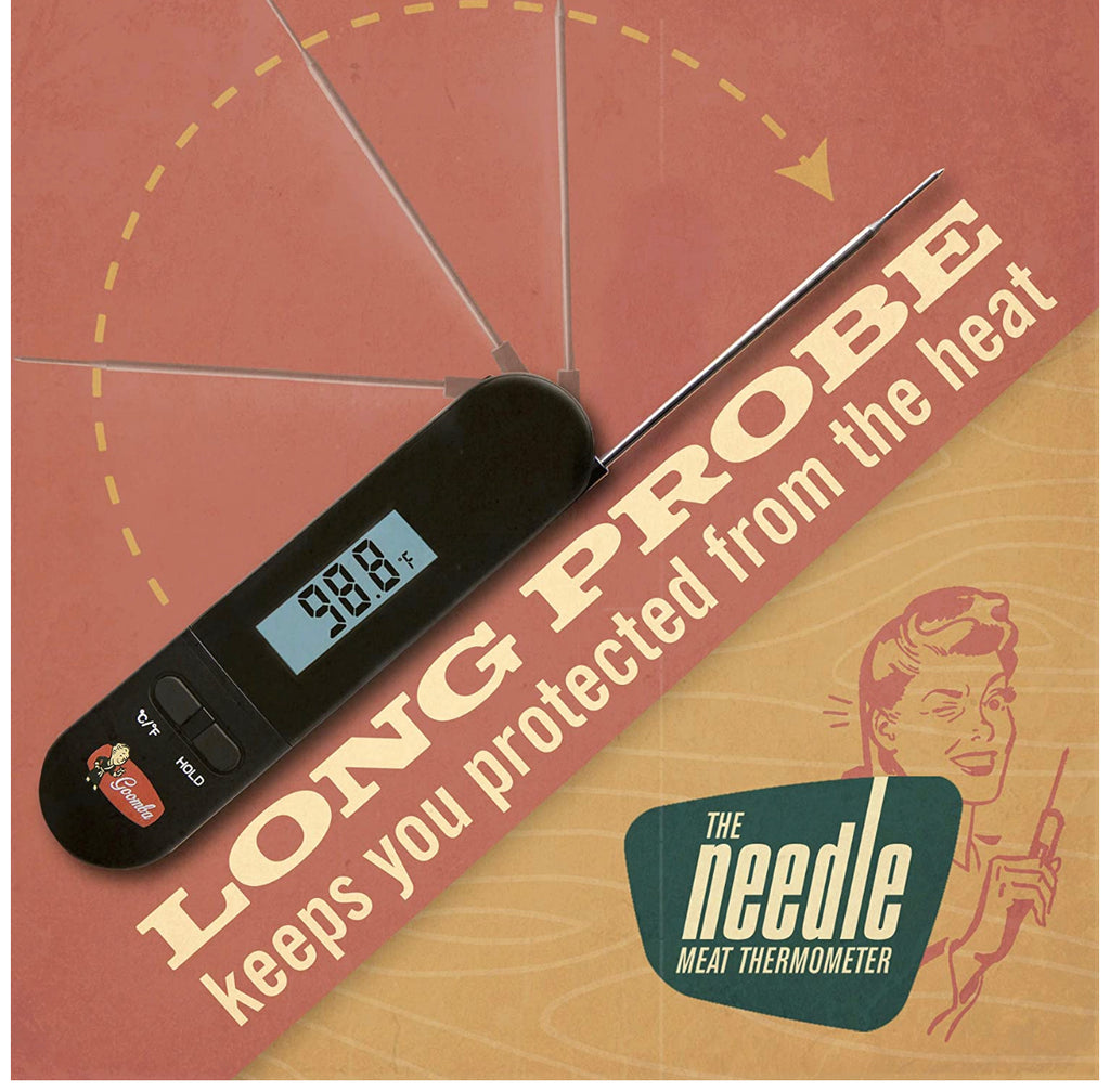 Goomba "The Needle" Premium Digital Meat Thermometer with Probe Motion Sensor | 1 Year Warranty | Easy to Use Food Thermometer