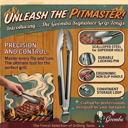 Goomba signature grip grilling tongs