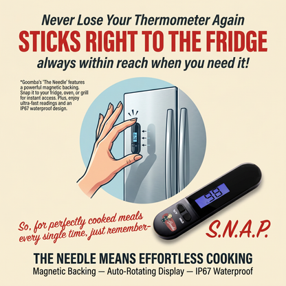 Digital Meat Thermometer with Smart Probe — Goomba's The Needle Instant Read, Motion Sensor, 1-Year Warranty
