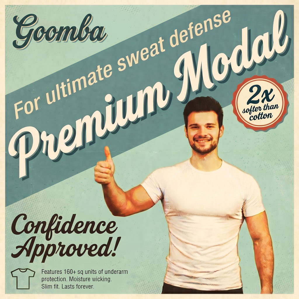 Men's Premium Sweatproof T-Shirt w/Sweat Pad- Crew Neck - Slim Fit - Kind of a Big Deal Series - 3-Pack